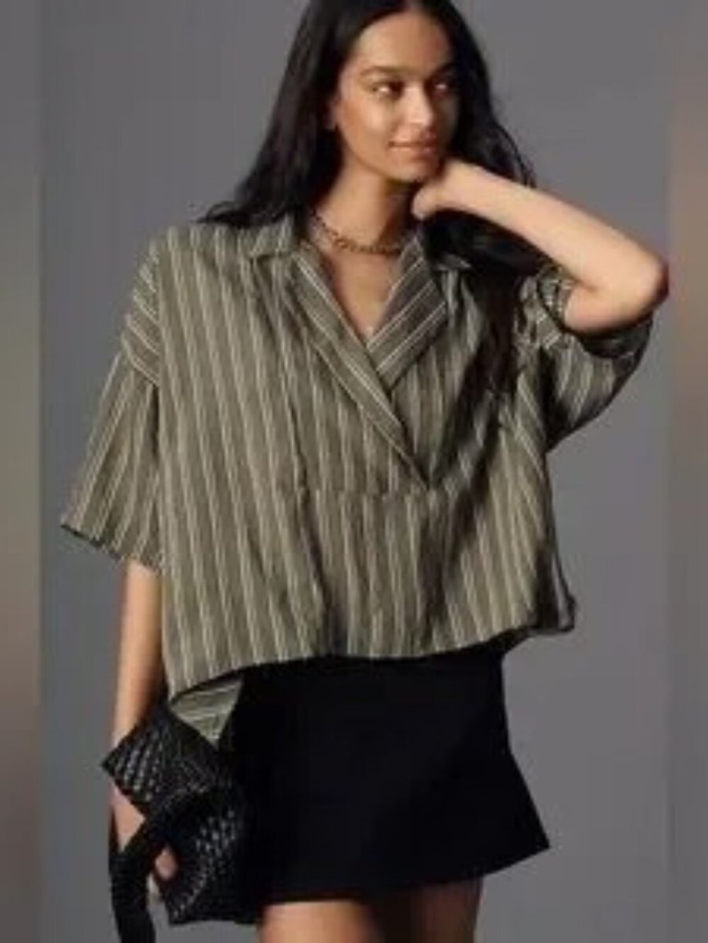 Anthropologie The Dylon Green Short Sleeve Top Size Medium